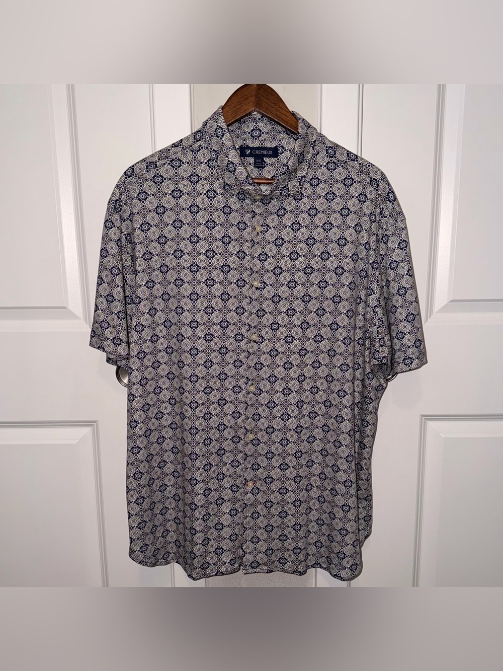 NWOT Daniel Cremieux Men’s short-sleeve button-down geometric paisley Size XXL